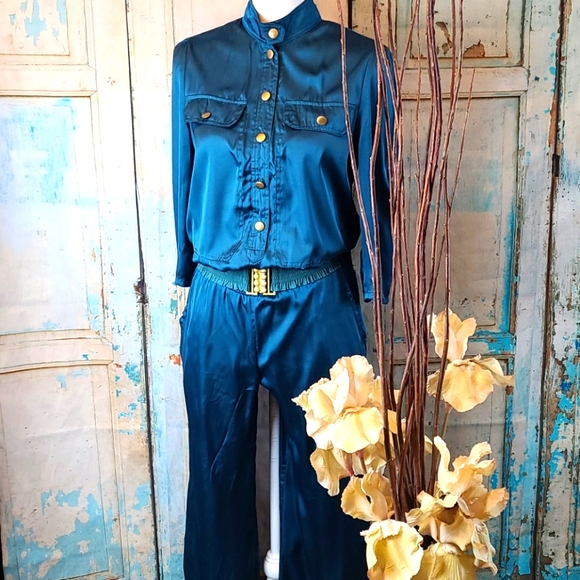 LUCY PARIS FOREST GREEN JUMPSUIT - Picture 1 of 12